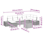 Tuin Sofa Set Met Kussen 8 Pcs Poly Riet