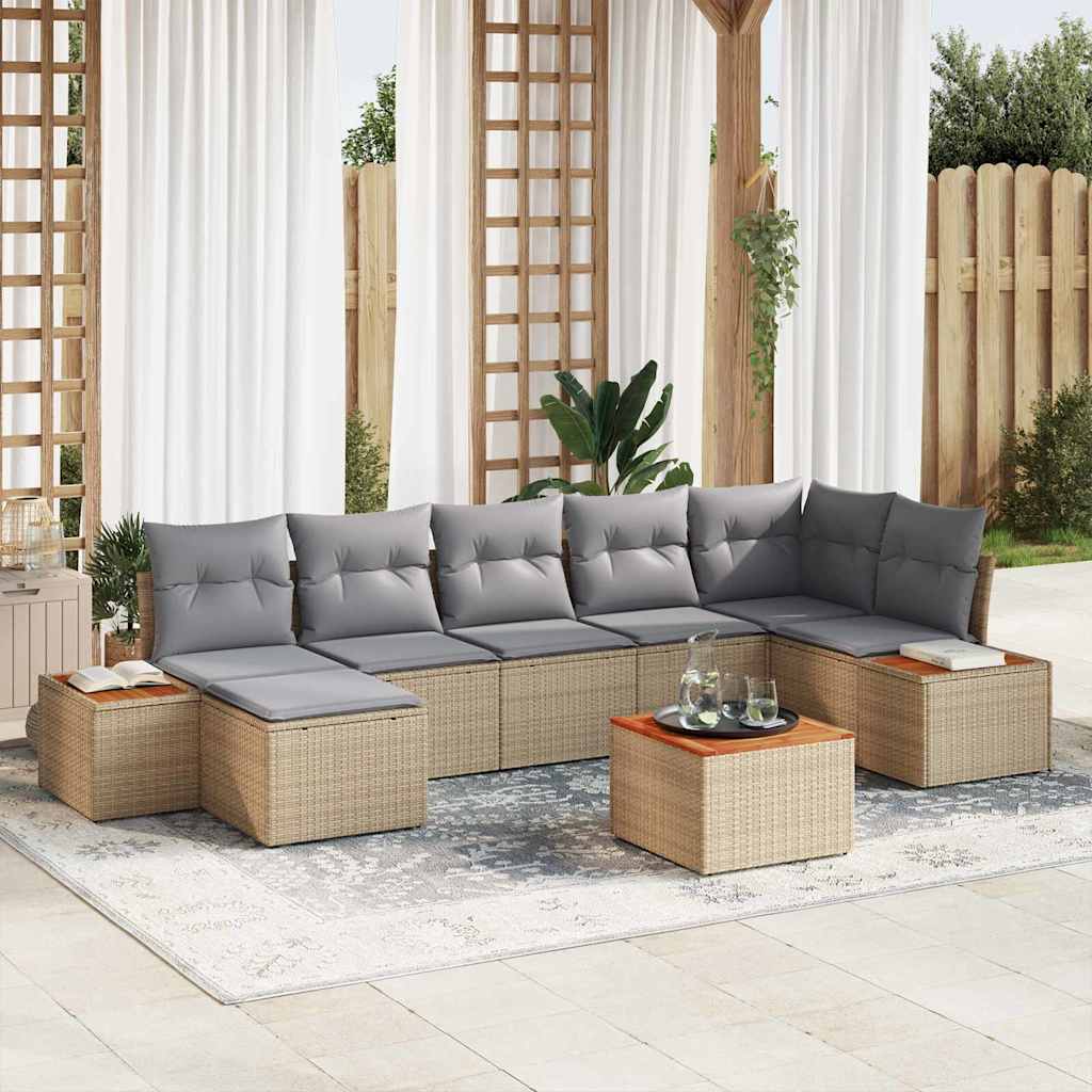 Tuin Sofa Set Met Kussen 8 Pcs Poly Riet