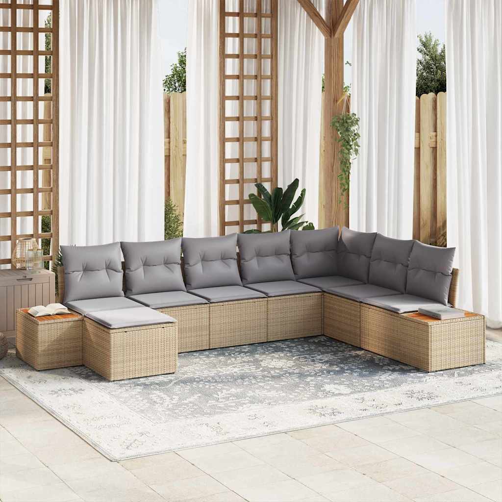 Tuin Sofa Set Met Kussen 8 Pcs Poly Riet