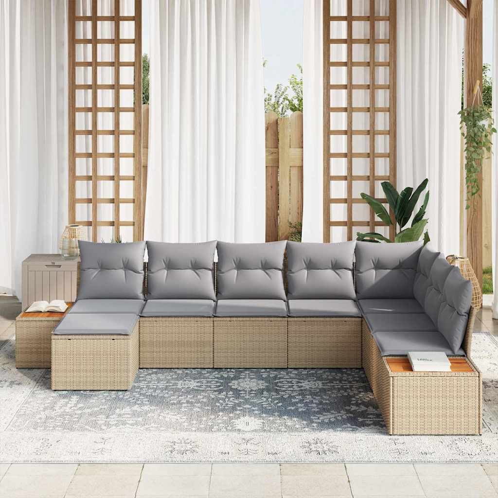 Tuin Sofa Set Met Kussen 8 Pcs Poly Riet