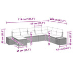 Tuin Sofa Set Met Kussen 8 Pcs Poly Riet