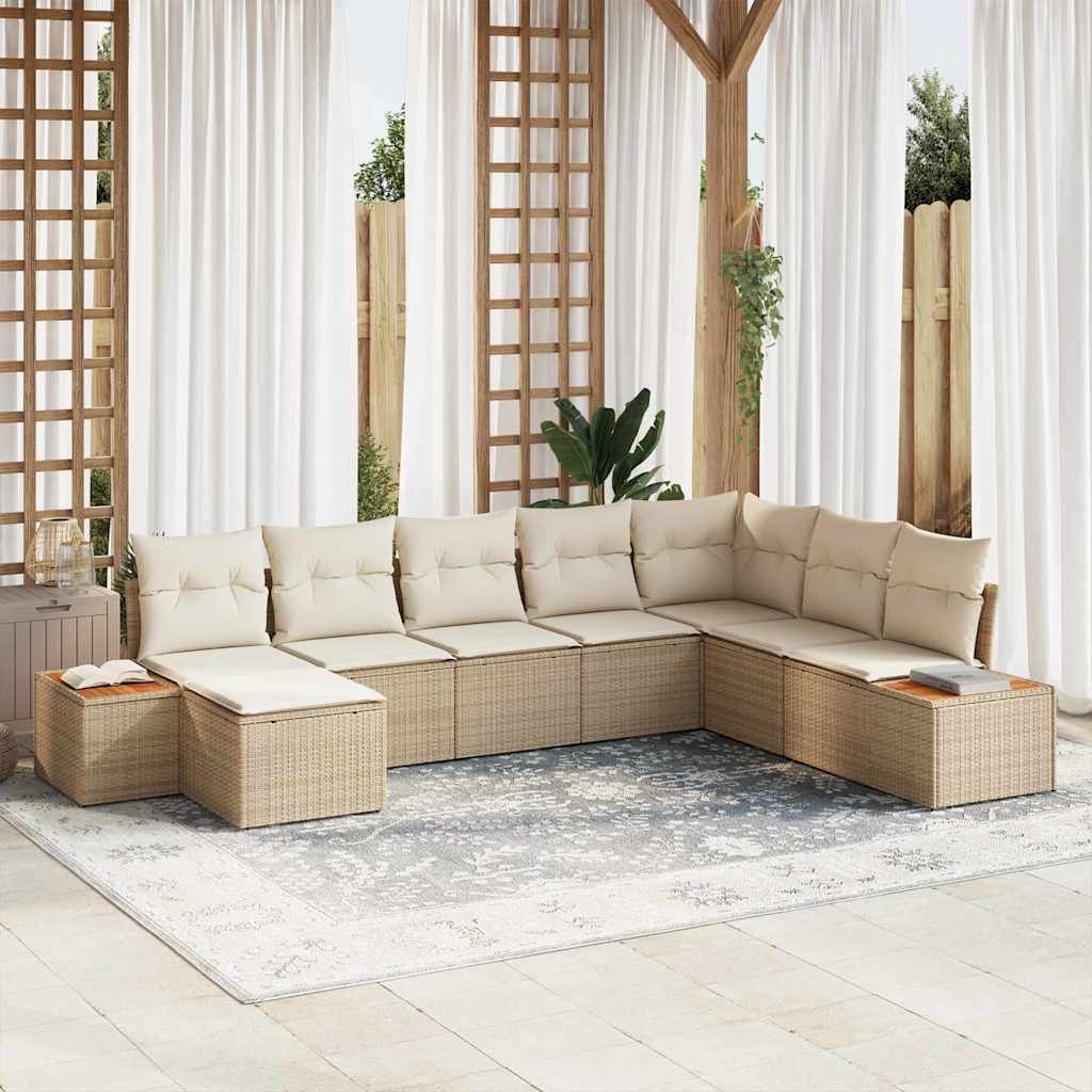 Tuin Sofa Set Met Kussen 8 Pcs Poly Riet