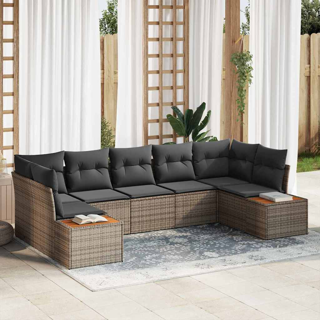 Tuin Sofa Set Met Kussen 7 Pcs Poly Riet