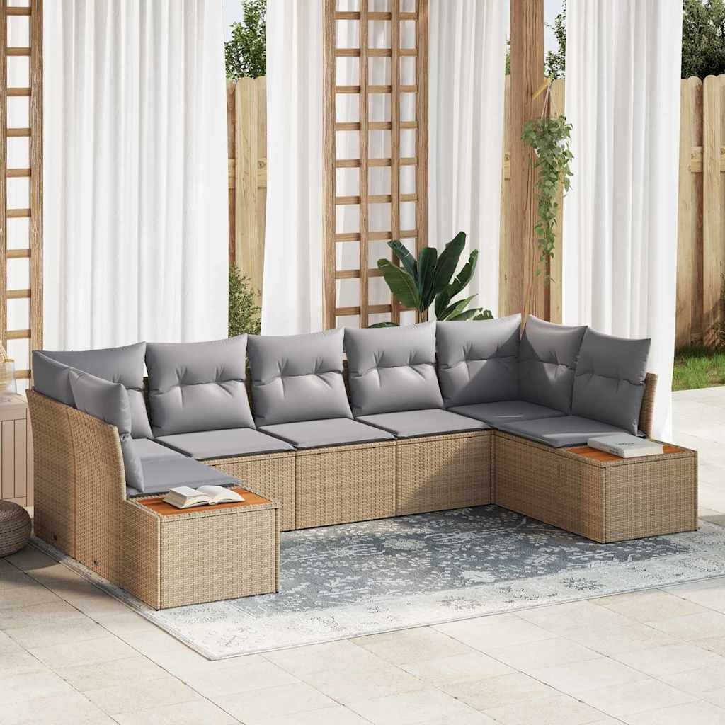 Tuin Sofa Set Met Kussen 7 Pcs Poly Riet