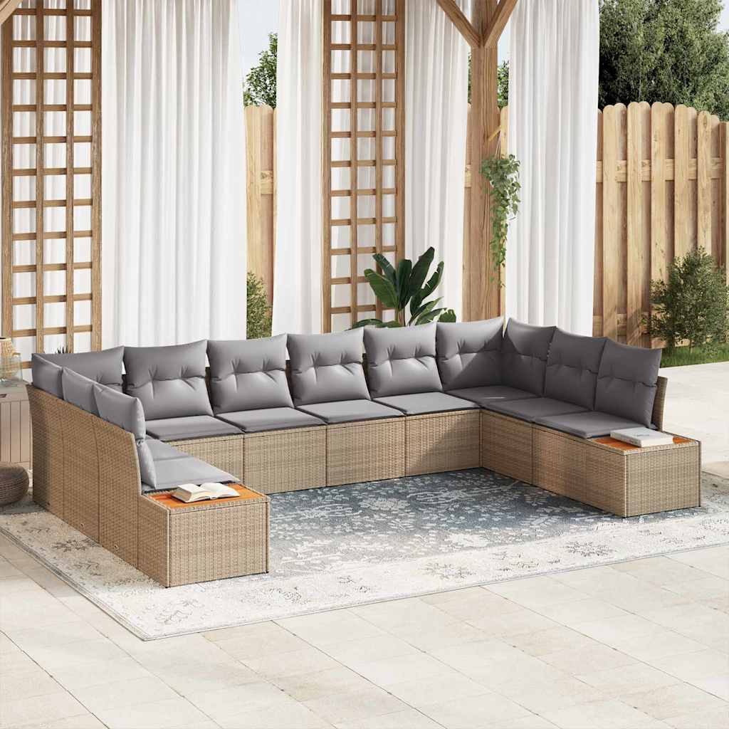 Tuin Sofa Set Met Kussen 11 Pcs Poly Riet