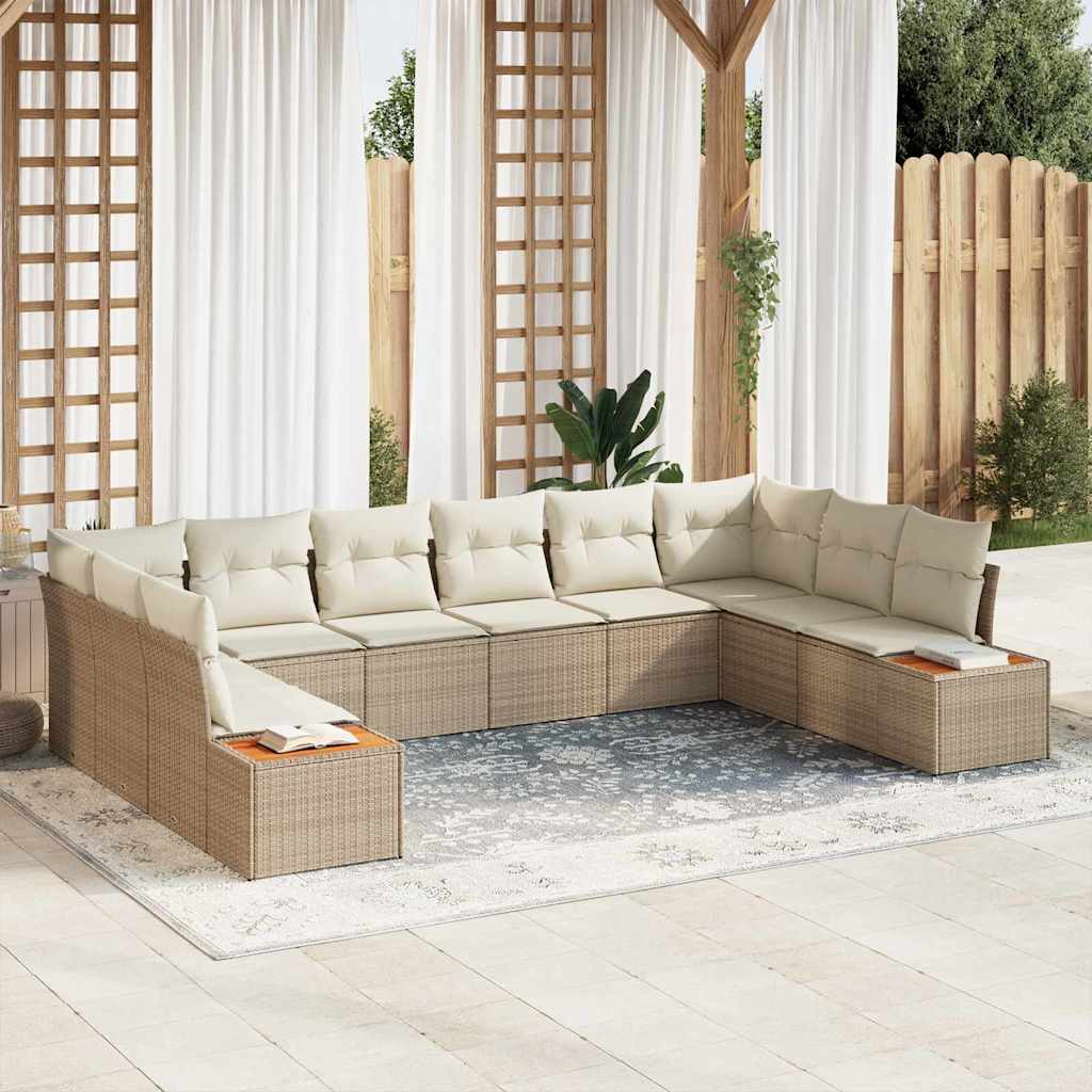 Tuin Sofa Set Met Kussen 11 Pcs Poly Riet