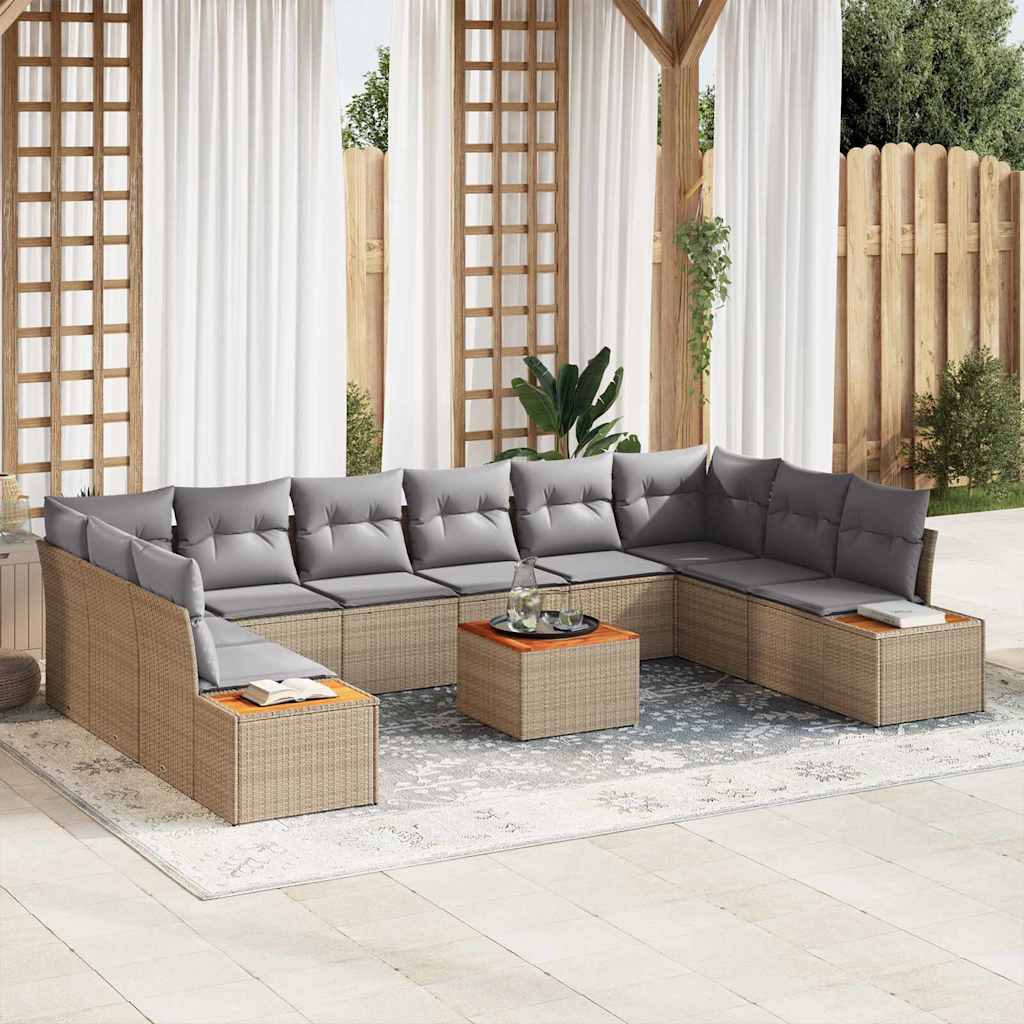 Tuin Sofa Set Met Kussen 11 Pcs Poly Riet