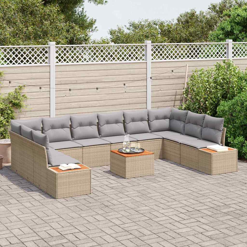 Tuin Sofa Set Met Kussen 11 Pcs Poly Riet