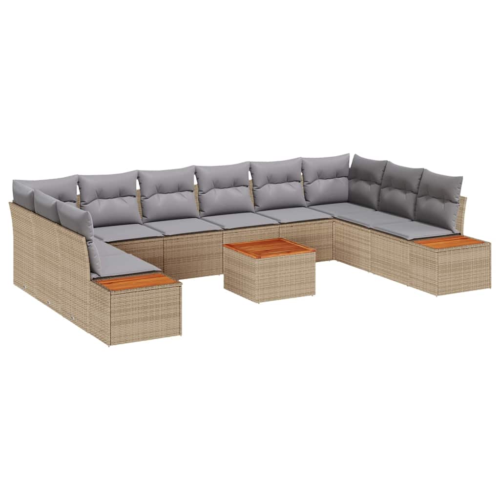 Tuin Sofa Set Met Kussen 11 Pcs Poly Riet
