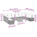 Tuin Sofa Set Met Kussen 11 Pcs Poly Riet