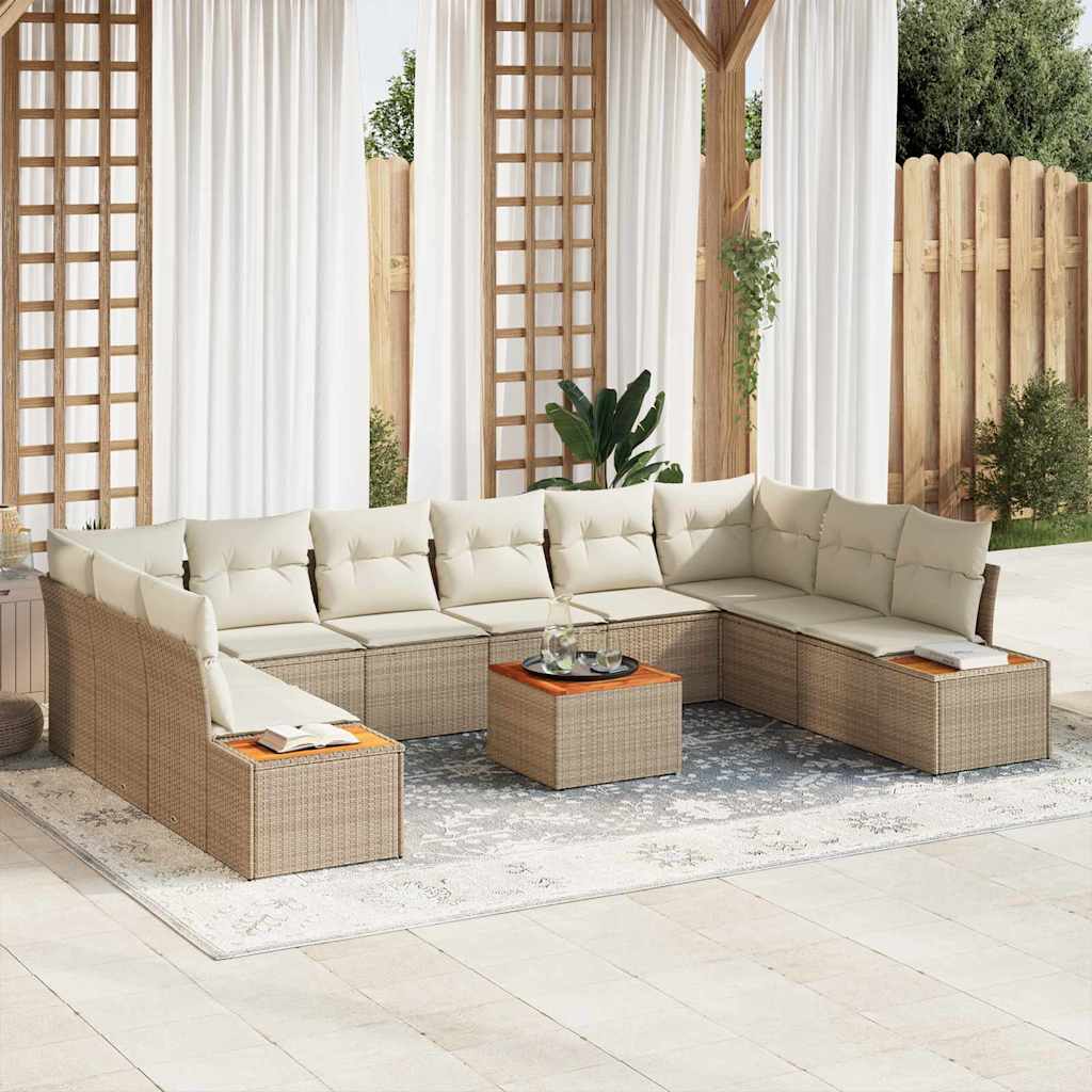 Tuin Sofa Set Met Kussen 11 Pcs Poly Riet