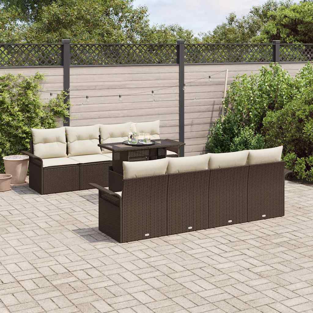 Tuin Sofa Set Met Kussen 9 Pcs Poly Riet