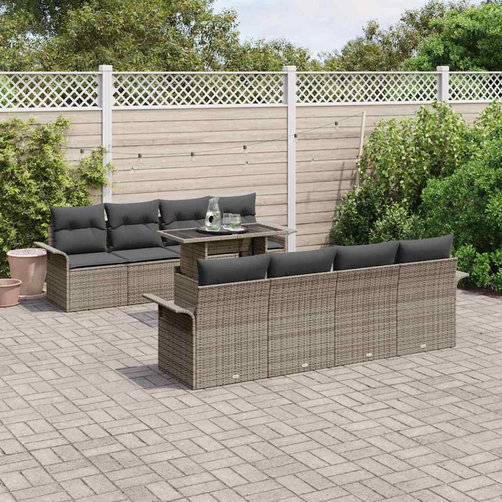 Tuin Sofa Set Met Kussen 9 Pcs Poly Riet