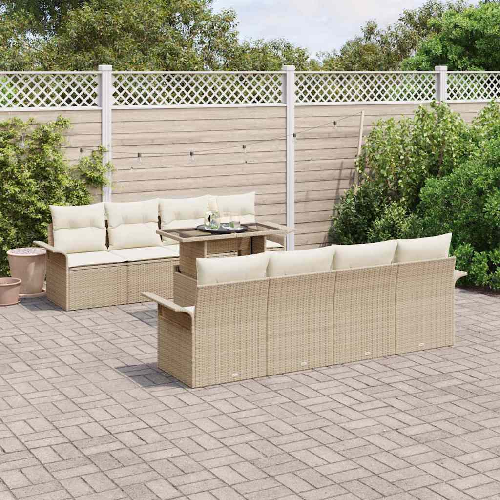 Tuin Sofa Set Met Kussen 9 Pcs Poly Riet