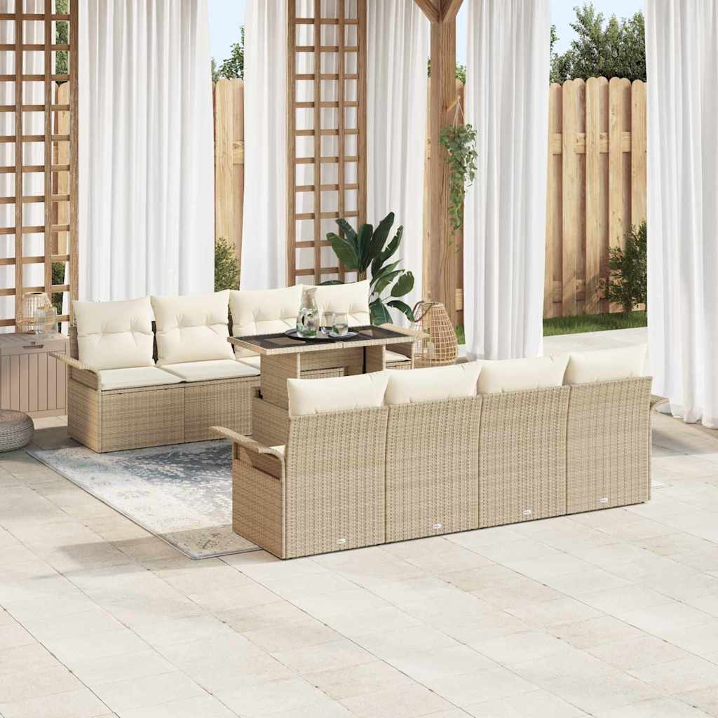 Tuin Sofa Set Met Kussen 9 Pcs Poly Riet