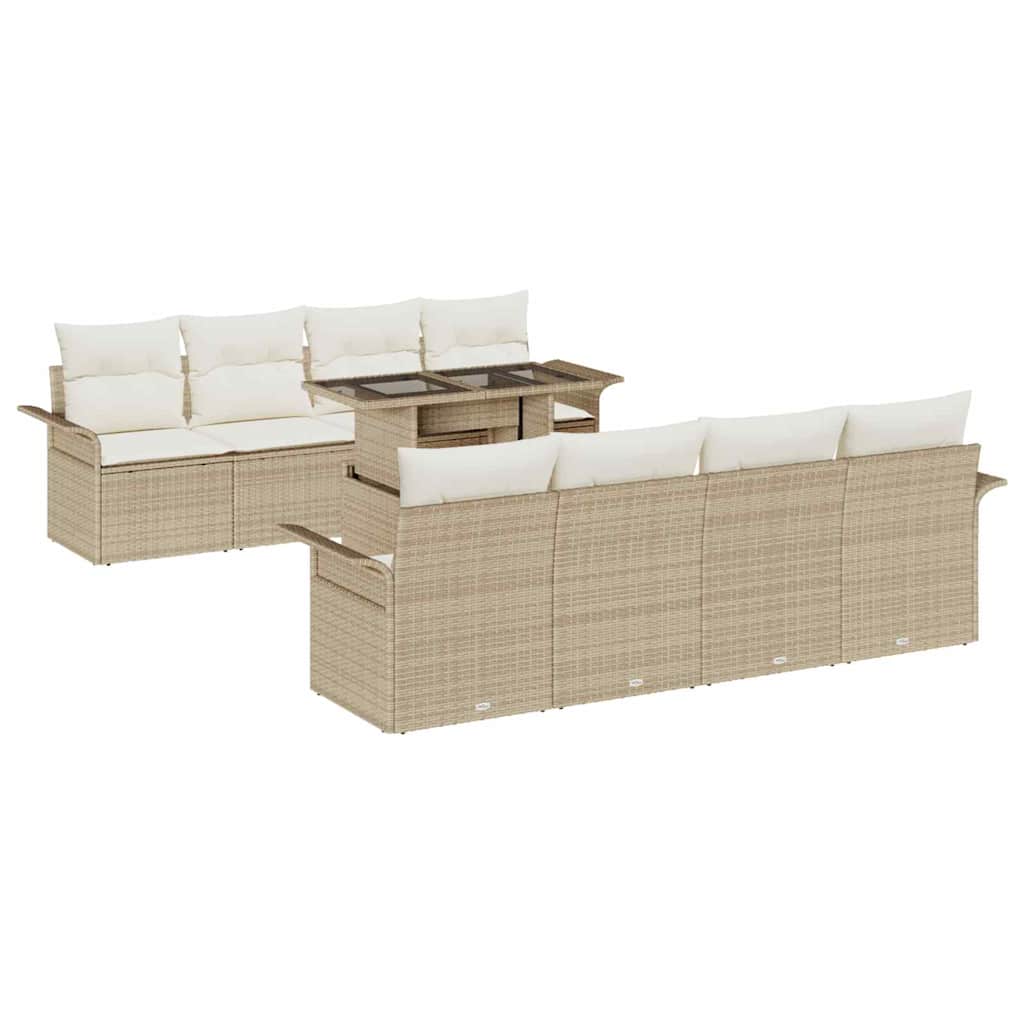 Tuin Sofa Set Met Kussen 9 Pcs Poly Riet
