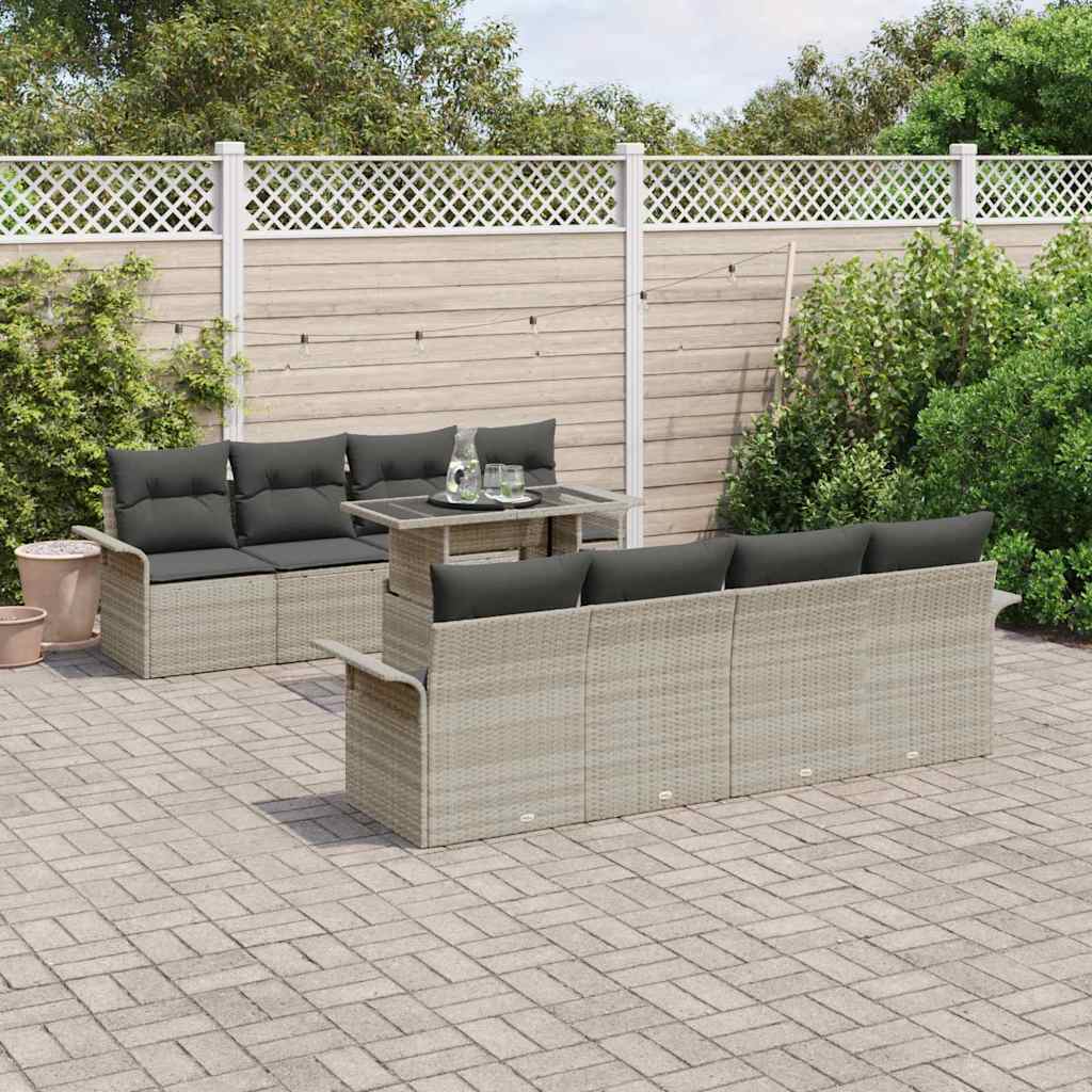Tuin Sofa Set Met Kussen 9 Pcs Poly Riet
