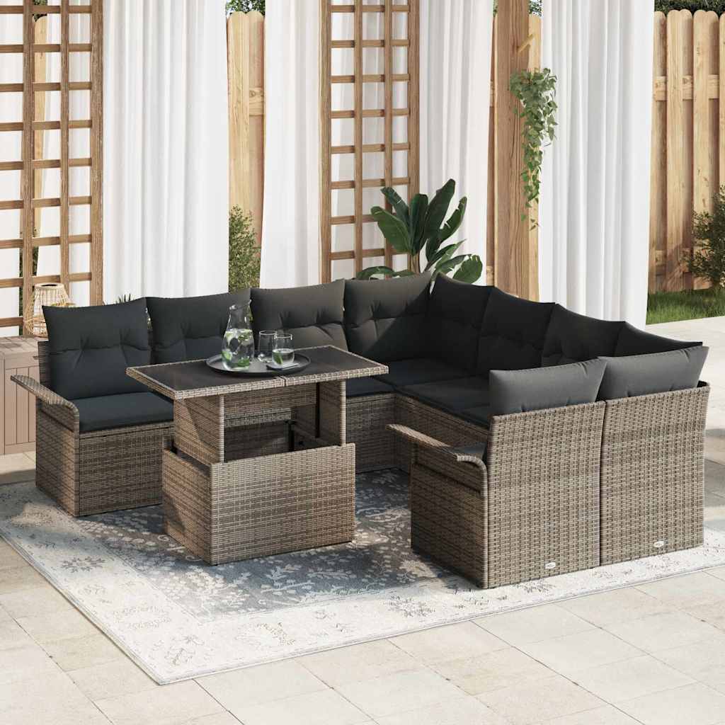 Tuin Sofa Set Met Kussen 9 Pcs Poly Riet