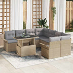 Tuin Sofa Set Met Kussen 9 Pcs Poly Riet