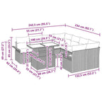 Tuin Sofa Set Met Kussen 9 Pcs Poly Riet