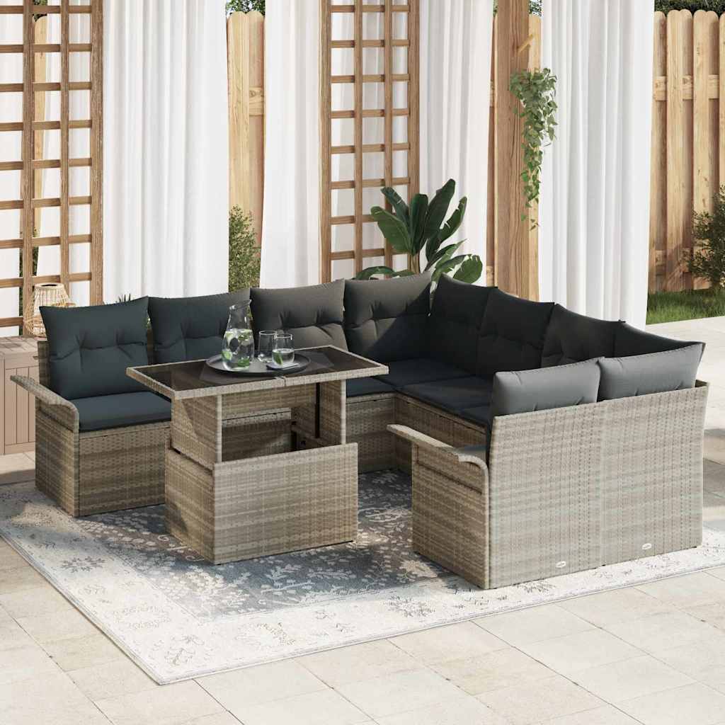 Tuin Sofa Set Met Kussen 9 Pcs Poly Riet