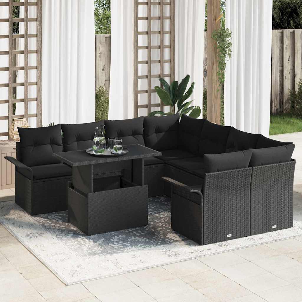 Tuin Sofa Set Met Kussen 9 Pcs Poly Riet