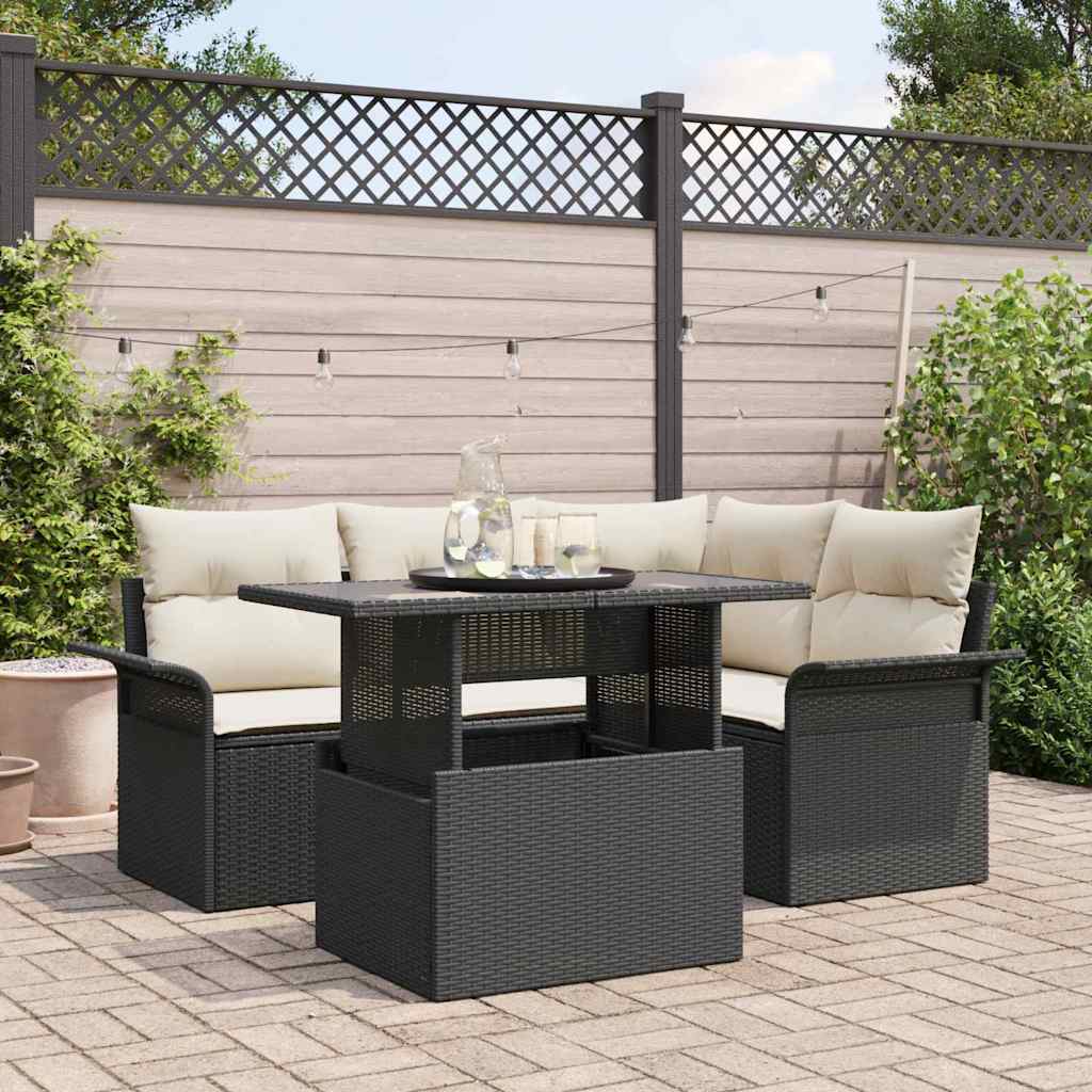 Tuin Sofa Set Met Kussen 5 Pcs Poly Riet