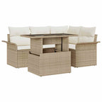 Tuin Sofa Set Met Kussen 5 Pcs Poly Riet