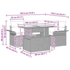 Tuin Sofa Set Met Kussen 5 Pcs Poly Riet