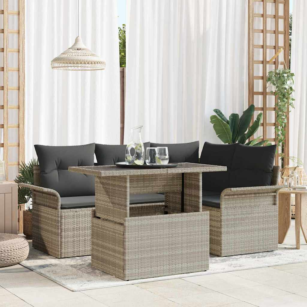 Tuin Sofa Set Met Kussen 5 Pcs Poly Riet