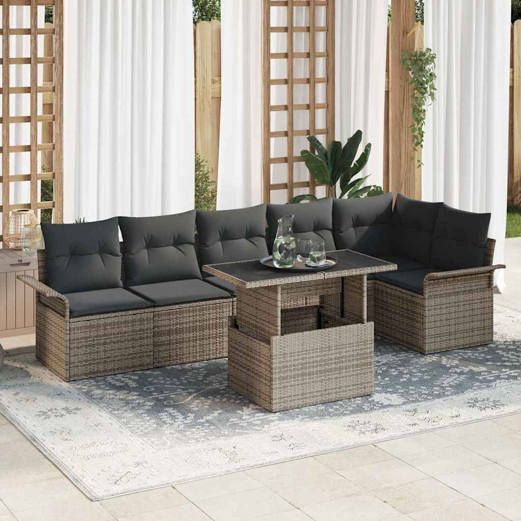 Tuin Sofa Set Met Kussen 7 Pcs Poly Riet