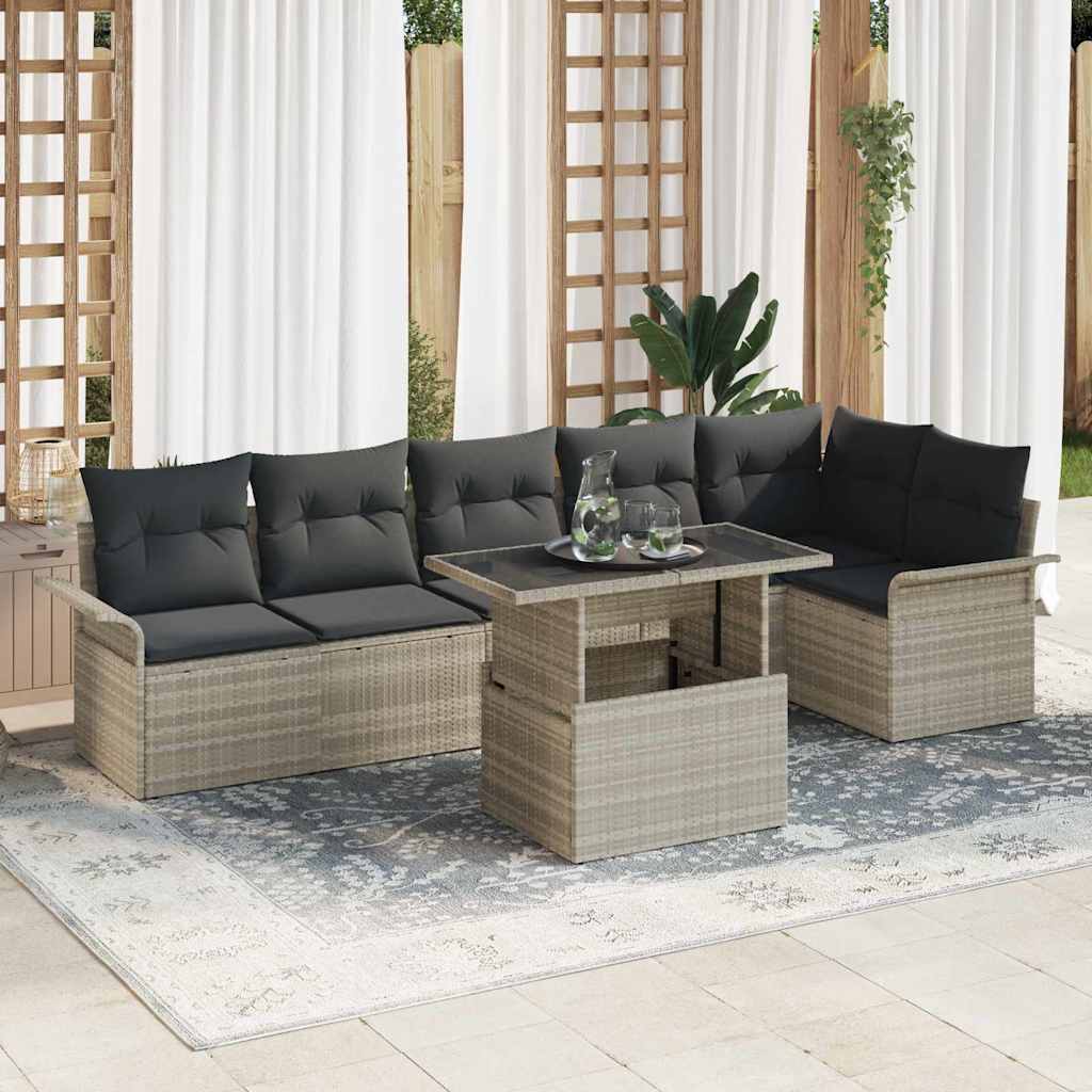 Tuin Sofa Set Met Kussen 7 Pcs Poly Riet