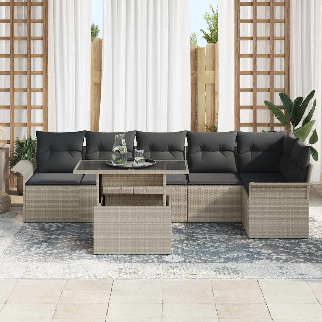 Tuin Sofa Set Met Kussen 7 Pcs Poly Riet