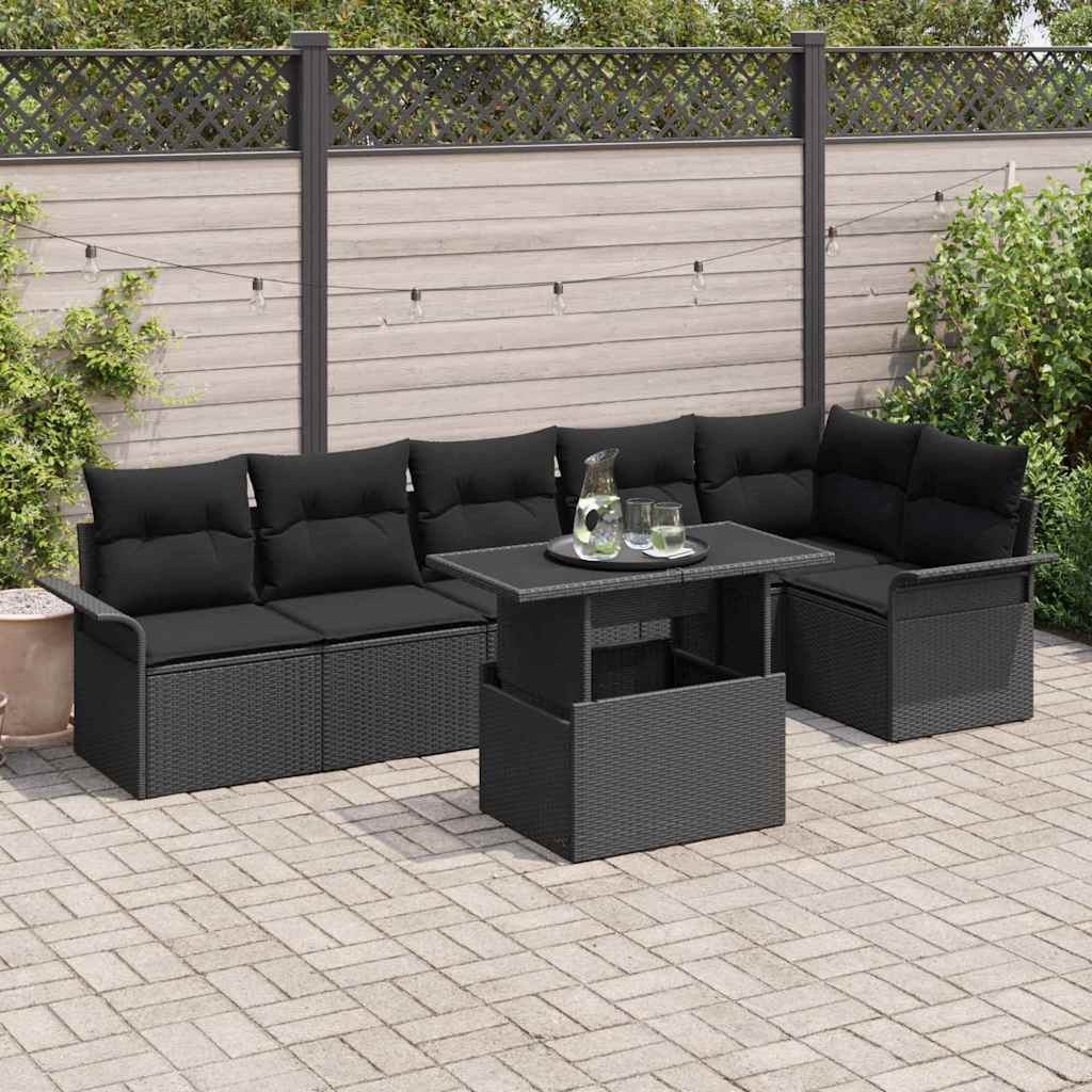 Tuin Sofa Set Met Kussen 7 Pcs Poly Riet