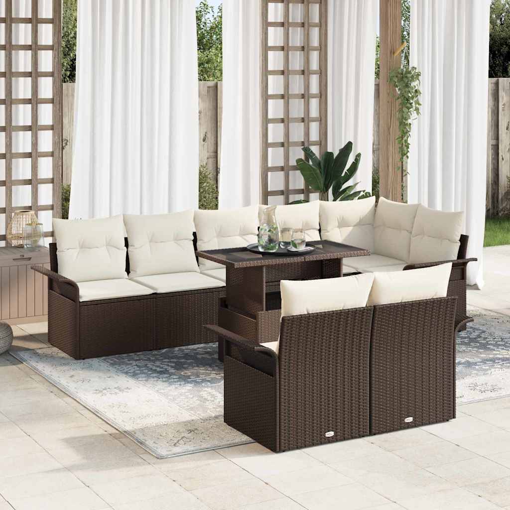 Tuin Sofa Set Met Kussen 9 Pcs Poly Riet