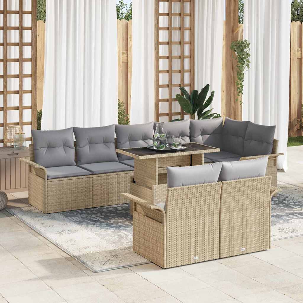 Tuin Sofa Set Met Kussen 9 Pcs Poly Riet