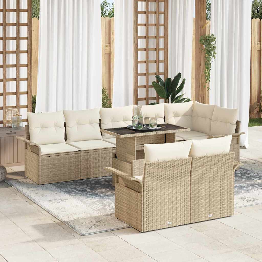 Tuin Sofa Set Met Kussen 9 Pcs Poly Riet