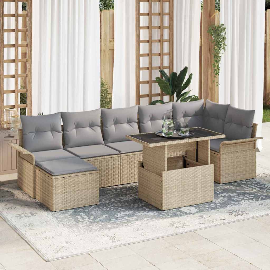 Tuin Sofa Set Met Kussen 8 Pcs Poly Riet