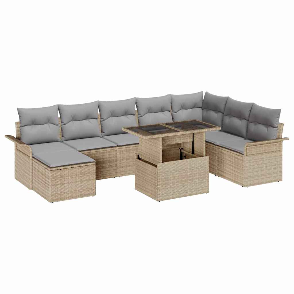 Tuin Sofa Set Met Kussen 9 Pcs Poly Riet