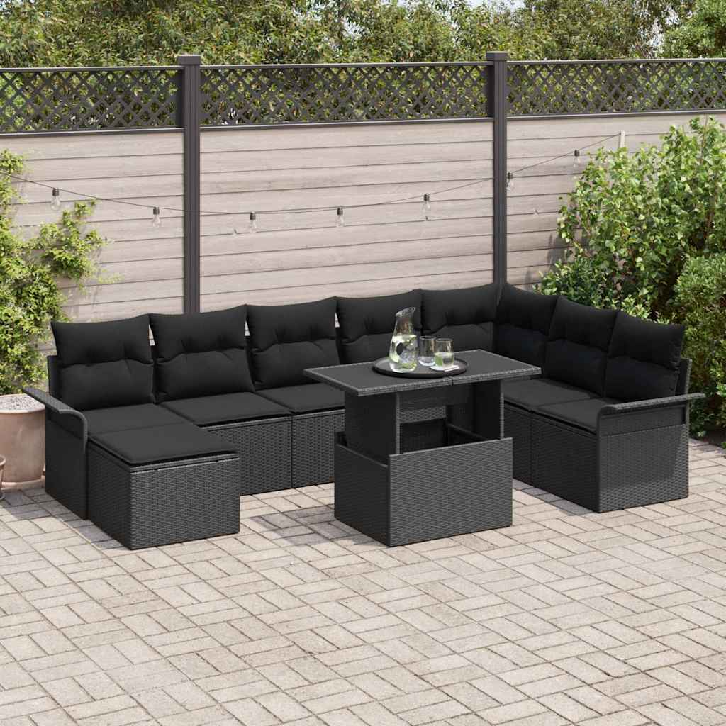 Tuin Sofa Set Met Kussen 9 Pcs Poly Riet