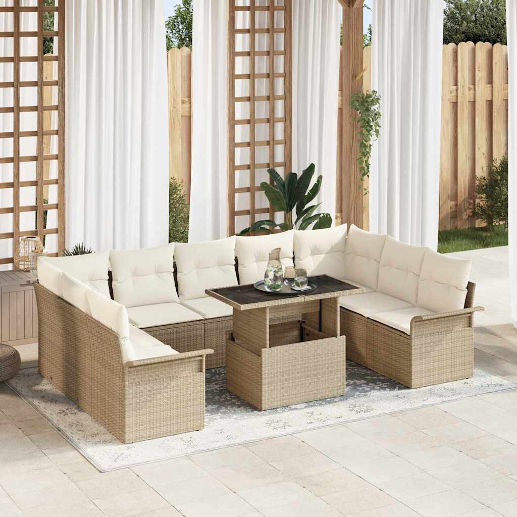 Tuin Sofa Set Met Kussen 10 Pcs Poly Riet