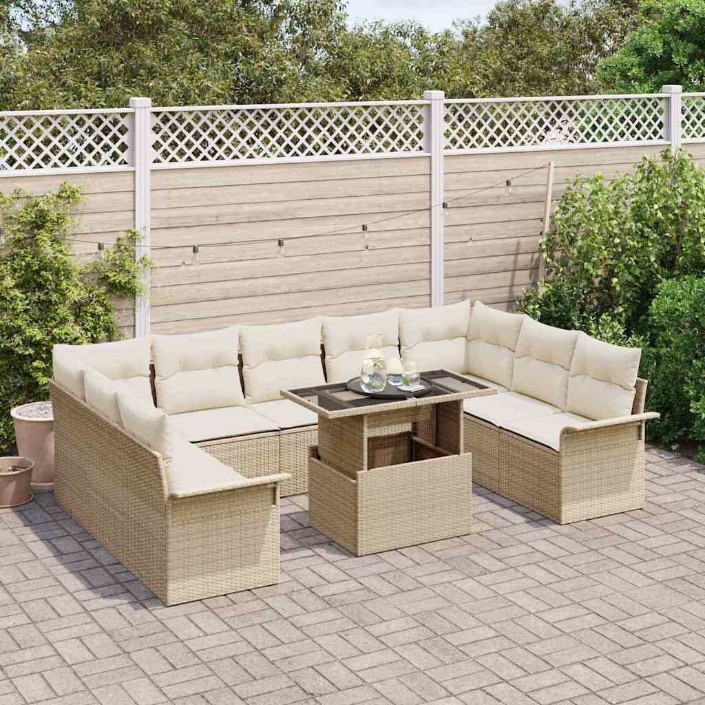 Tuin Sofa Set Met Kussen 10 Pcs Poly Riet