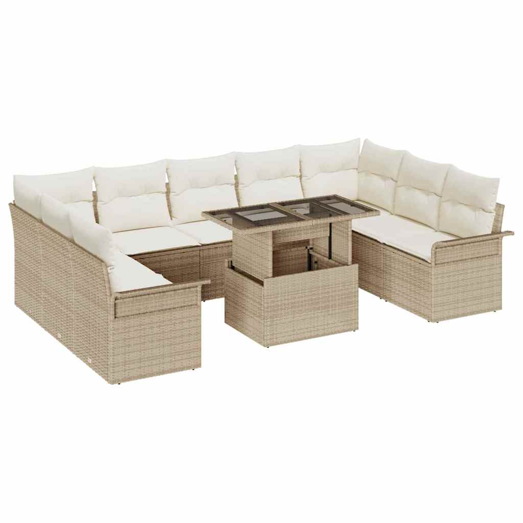 Tuin Sofa Set Met Kussen 10 Pcs Poly Riet