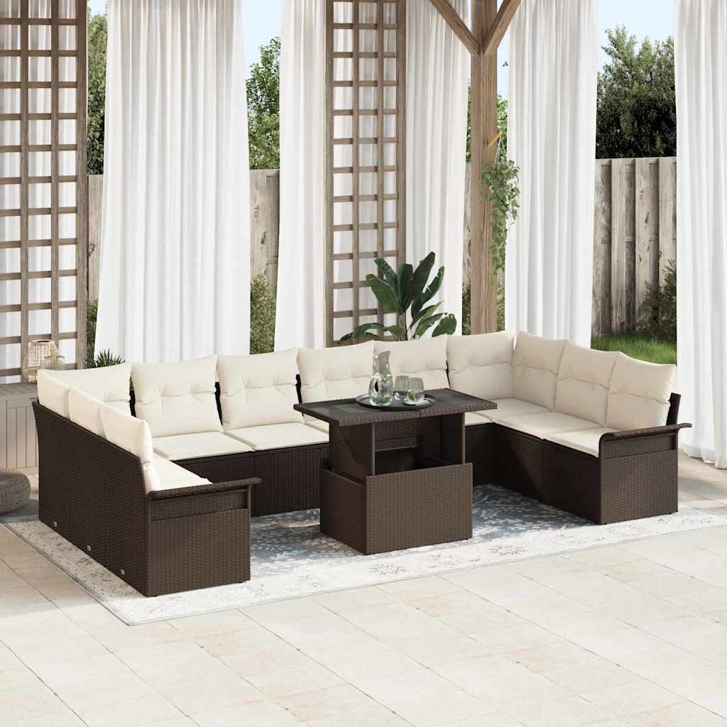 Tuin Sofa Set Met Kussen 11 Pcs Poly Riet