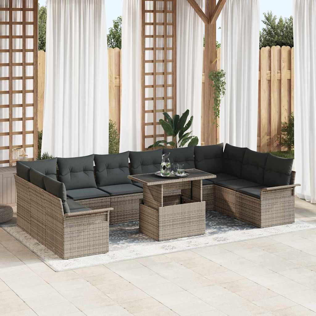 Tuin Sofa Set Met Kussen 11 Pcs Poly Riet