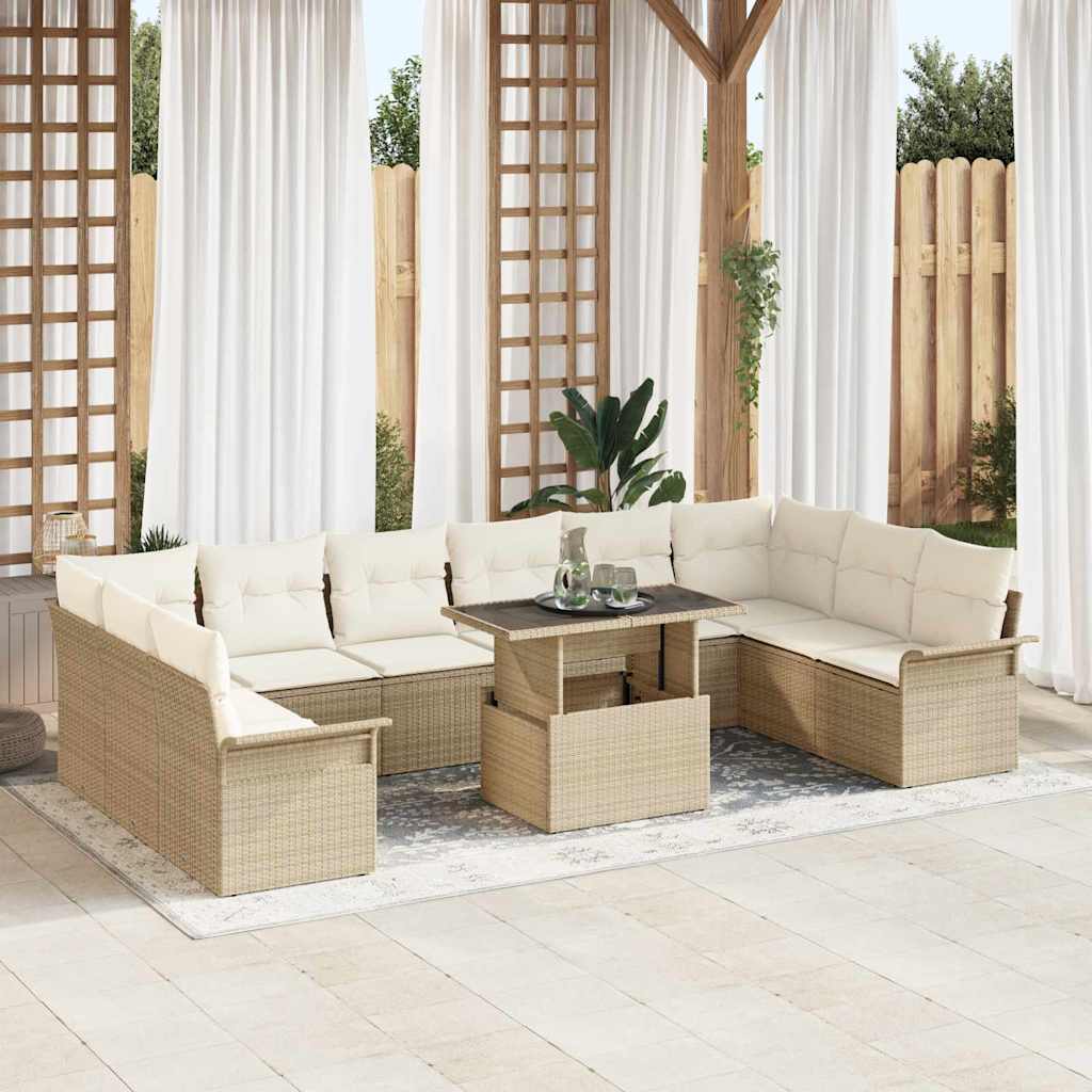 Tuin Sofa Set Met Kussen 11 Pcs Poly Riet
