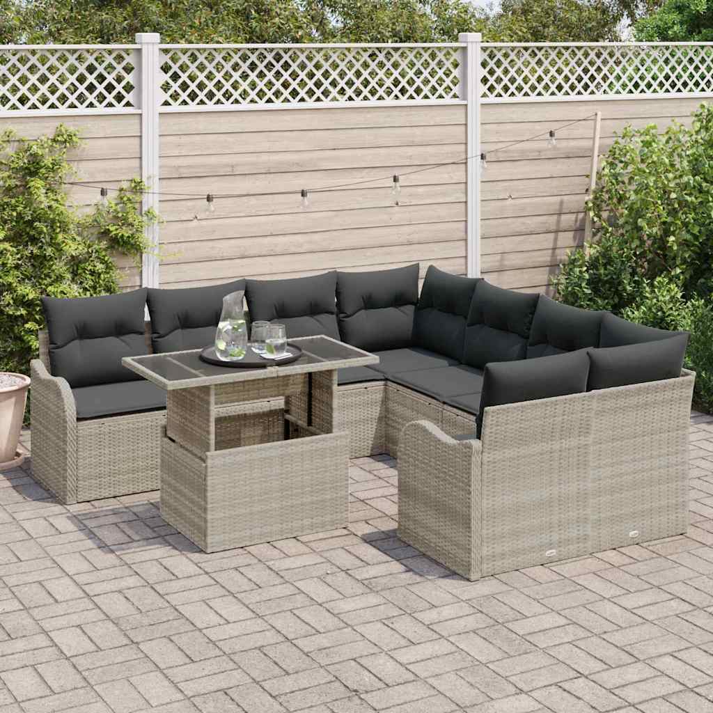 Tuin Sofa Set Met Kussen 9 Pcs Poly Riet