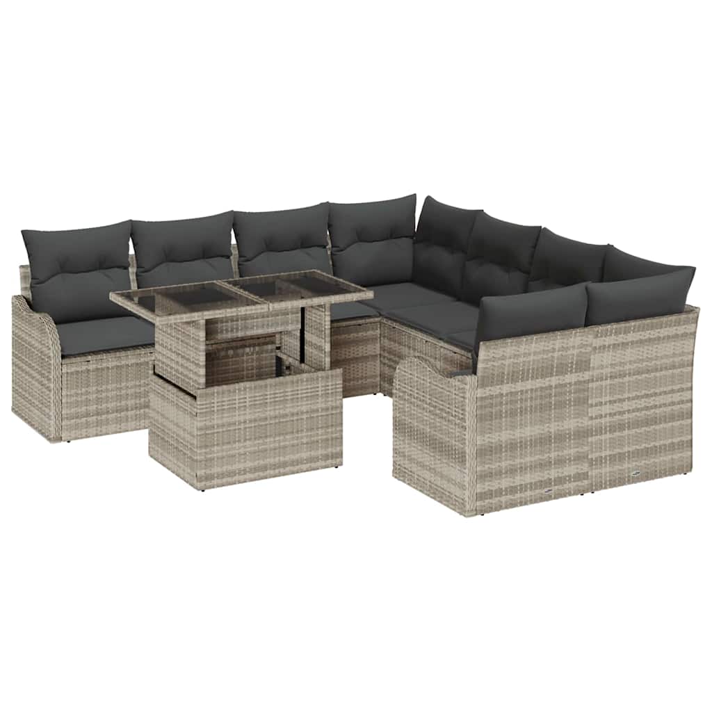 Tuin Sofa Set Met Kussen 9 Pcs Poly Riet