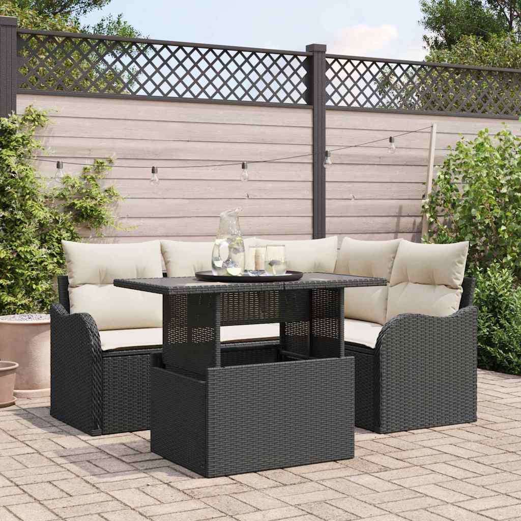 Tuin Sofa Set Met Kussen 5 Pcs Poly Riet