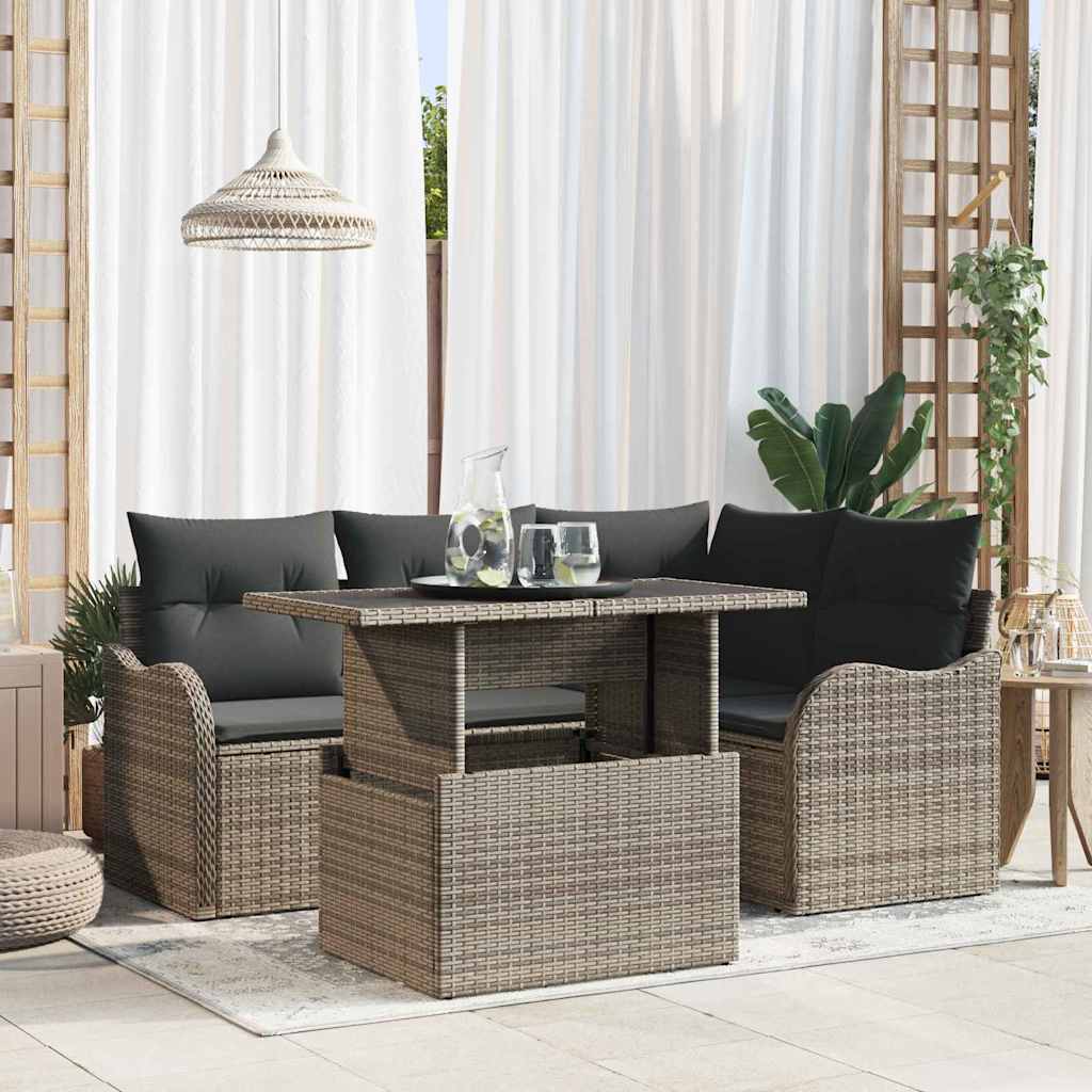Tuin Sofa Set Met Kussen 5 Pcs Poly Riet